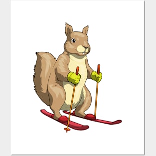 Squirrel Skier Ski Winter sports Posters and Art